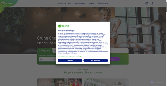 Security scan screenshot of https://www.eprimo.de