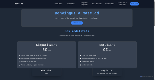 Security scan screenshot of https://matcad.pages.dev/