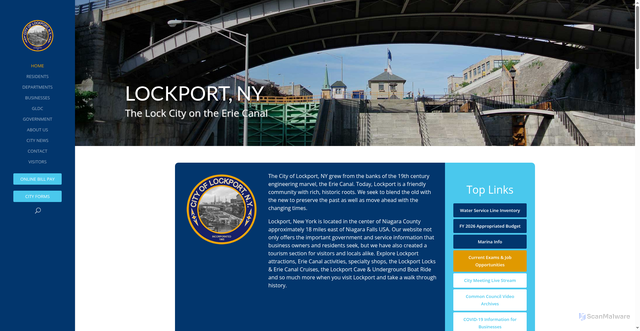 Security scan screenshot of https://lockportny.gov/
