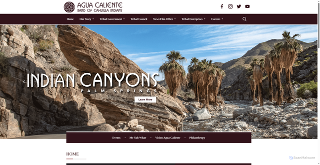 Security scan screenshot of https://www.aguacaliente.org/