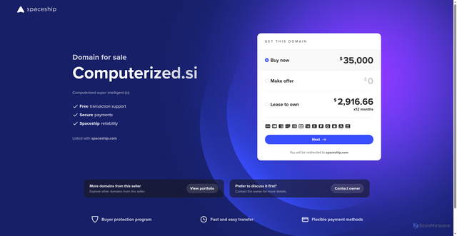 Security scan screenshot of https://computerized.si/