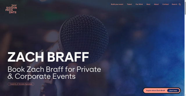 Security scan screenshot of https://www.jspevents.com/talent/zach-braff