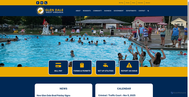 Security scan screenshot of https://glendalewv.gov/