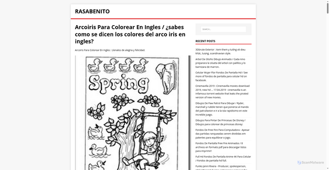 Security scan screenshot of https://otinesara.pages.dev/posts/arcoiris-para-colorear-en-ingles