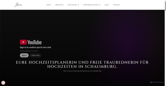 Security scan screenshot of https://janina-hochzeiten.de/