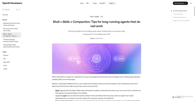Security scan screenshot of https://developers.openai.com/blog/skills-shell-tips/