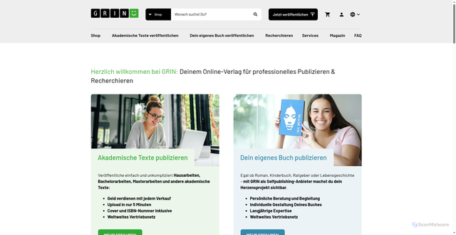 Security scan screenshot of https://www.grin.com