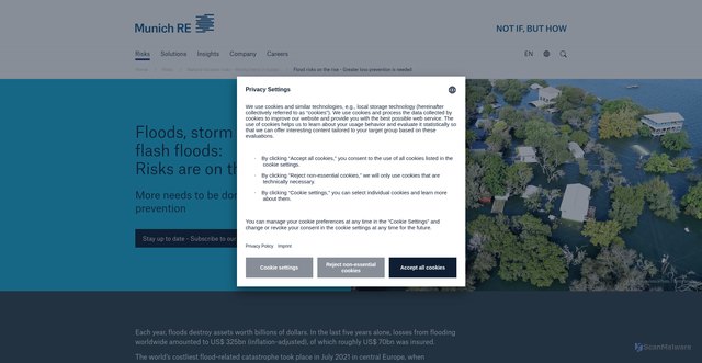 Security scan screenshot of https://www.munichre.com/en/risks/natural-disasters/floods.html