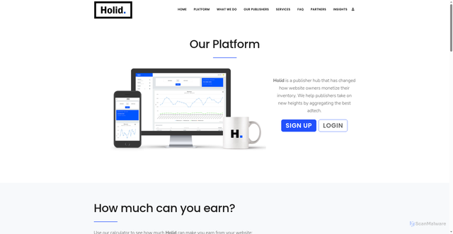 Security scan screenshot of https://holid.io
