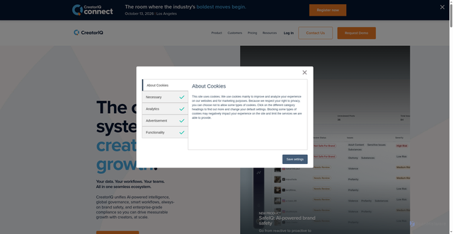 Security scan screenshot of https://www.creatoriq.com/