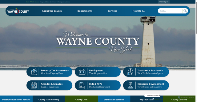 Security scan screenshot of https://www.waynecountyny.gov