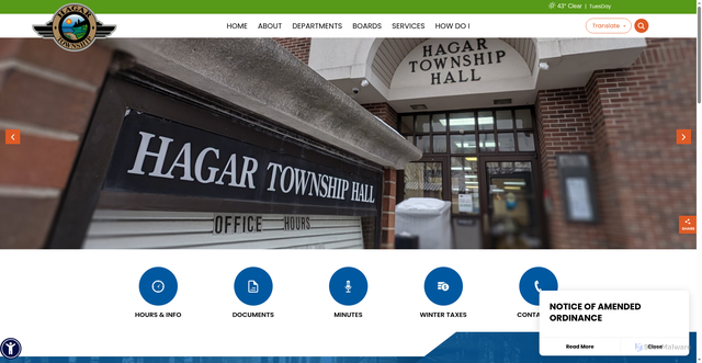 Security scan screenshot of http://www.hagartownship.gov/