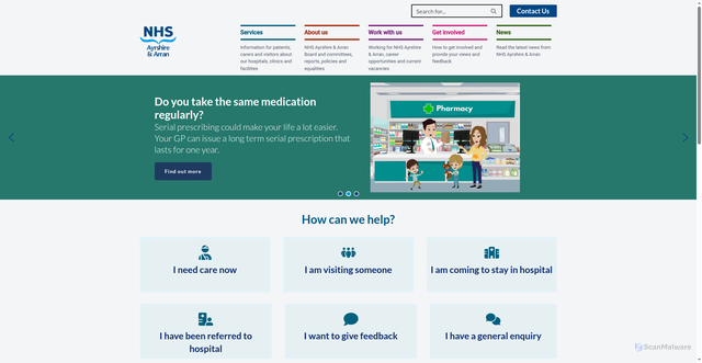 Security scan screenshot of https://www.nhsaaa.net/