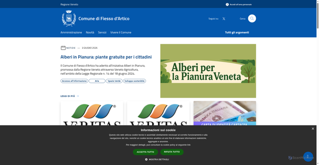 Security scan screenshot of https://www.comune.fiessodartico.ve.it