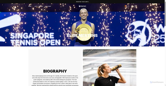 Security scan screenshot of https://4gold.eu/blogs/ambassador/elise-mertens?srsltid=AU7gw4WQJbhaXaLuzLmAi-M5CDRSlCJHk5rAD_E-GufHRB8Lz8DJHDxn