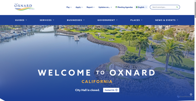 Security scan screenshot of https://oxnard.gov/