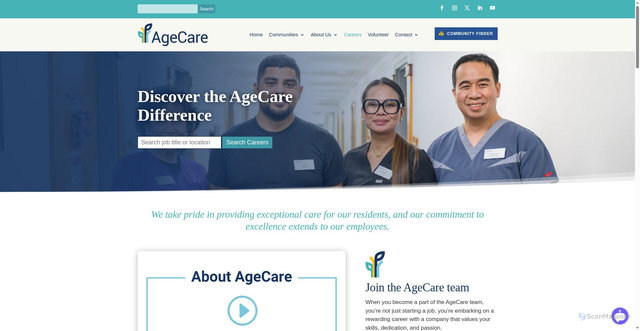 Security scan screenshot of https://www.agecare.ca/careers/