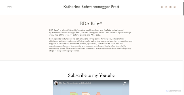 Security scan screenshot of https://www.katherineschwarzenegger.com/bda-baby