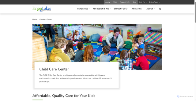 Security scan screenshot of https://flcc.edu/childcare/