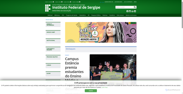 Security scan screenshot of https://www.ifs.edu.br