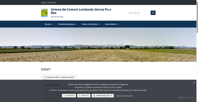 Security scan screenshot of https://www.unioneverruapoerea.pv.it/it-it/home
