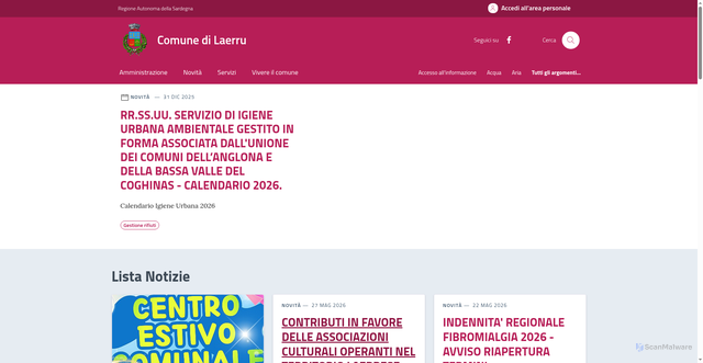 Security scan screenshot of https://www.comunelaerru.ss.it