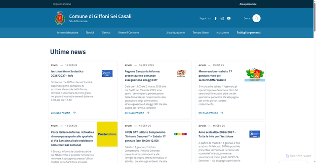 Security scan screenshot of https://www.comune.giffoniseicasali.sa.it/