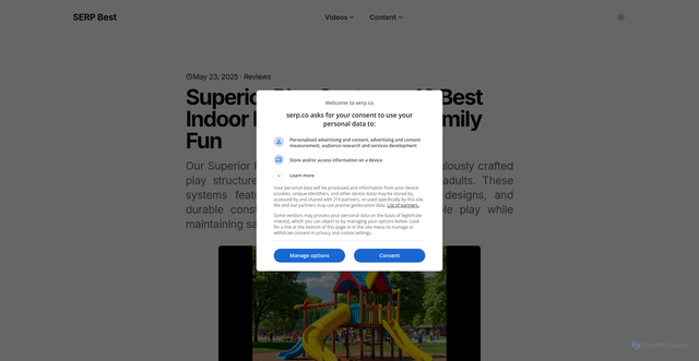 Security scan screenshot of https://best.serp.co/shop/superior-play-systems/