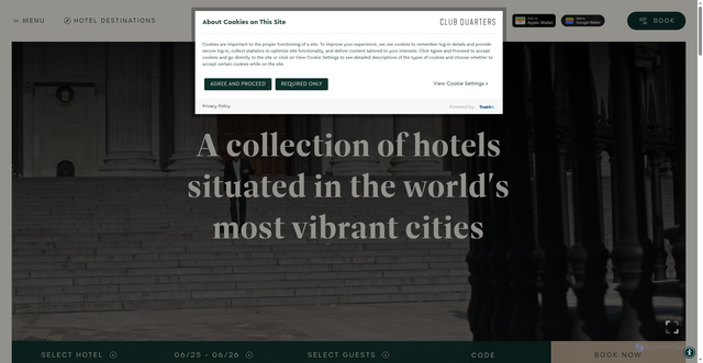 Security scan screenshot of https://www.clubquartershotels.com/