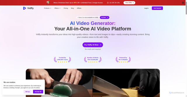 Security scan screenshot of https://vidfly.ai