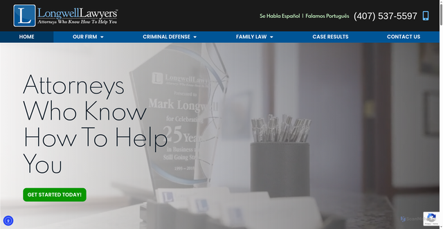 Security scan screenshot of https://www.longwelllawyers.com/