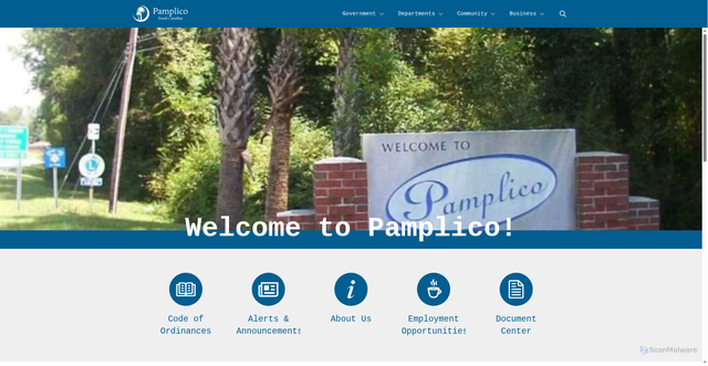 Security scan screenshot of https://pamplicosc.gov/