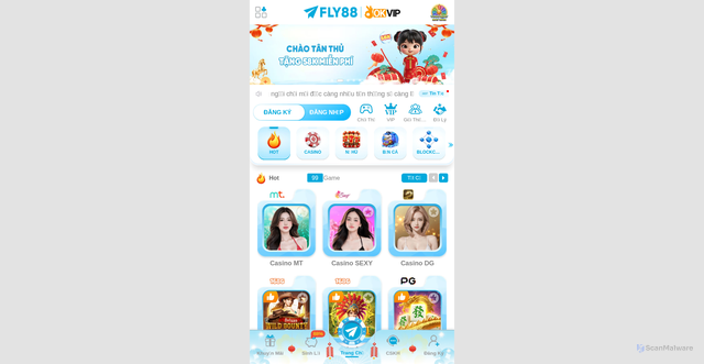 Security scan screenshot of https://fly88h.com