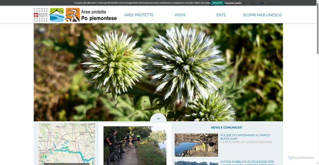 Security scan screenshot of https://www.parcopopiemontese.it/