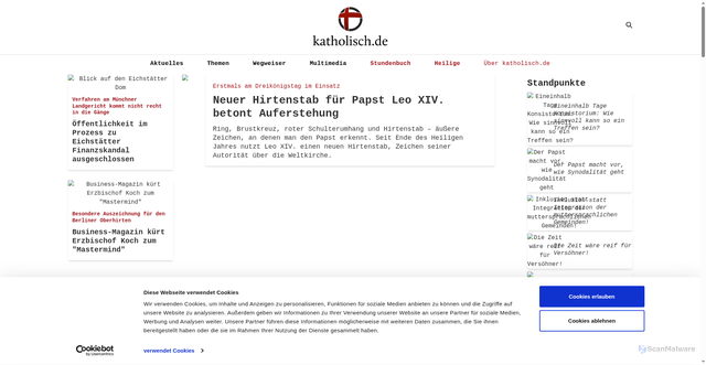 Security scan screenshot of https://katholisch.de