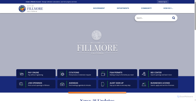 Security scan screenshot of https://fillmoreca.gov/