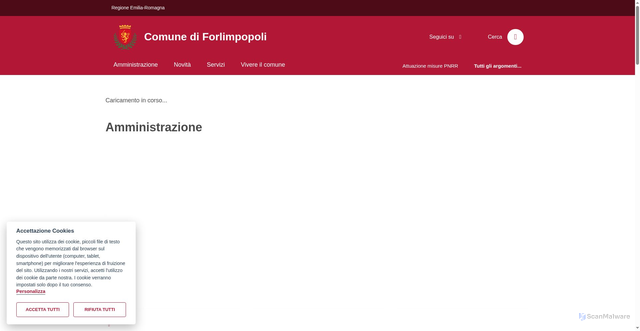 Security scan screenshot of https://www.comune.forlimpopoli.fc.it/