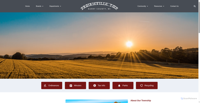 Security scan screenshot of https://prairievilletwp-mi.gov/
