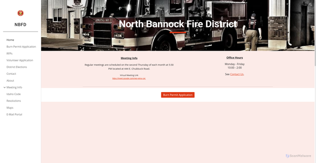 Security scan screenshot of https://www.northbannockfire.gov/