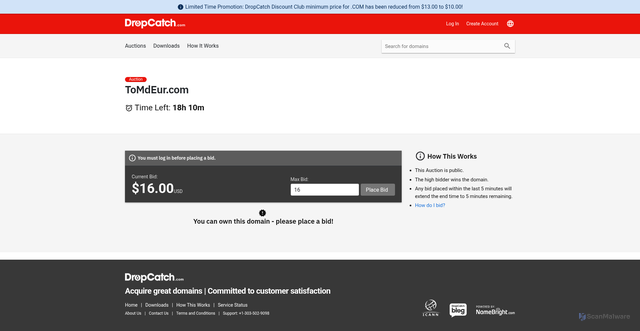 Security scan screenshot of http://tomdeur.com/
