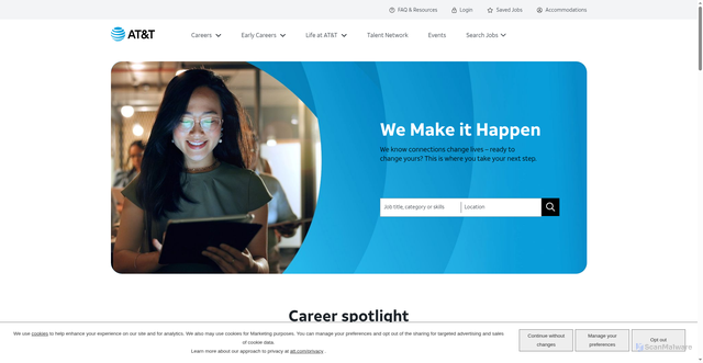 Security scan screenshot of https://att.jobs