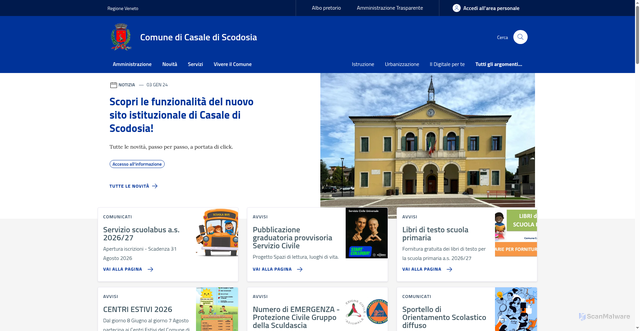 Security scan screenshot of https://www.comune.casale-di-scodosia.pd.it
