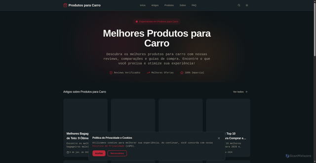 Security scan screenshot of https://produtosdecarro.com/