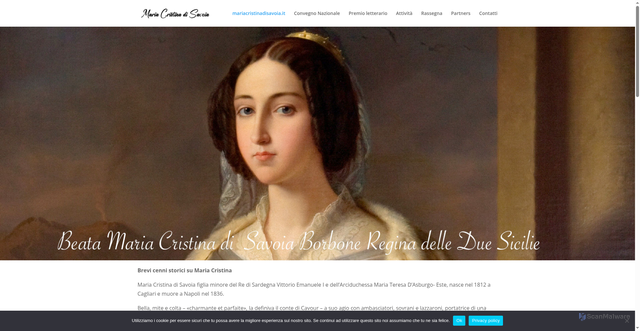 Security scan screenshot of https://www.mariacristinadisavoia.it/