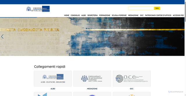 Security scan screenshot of https://www.ordineavvocatifrosinone.it