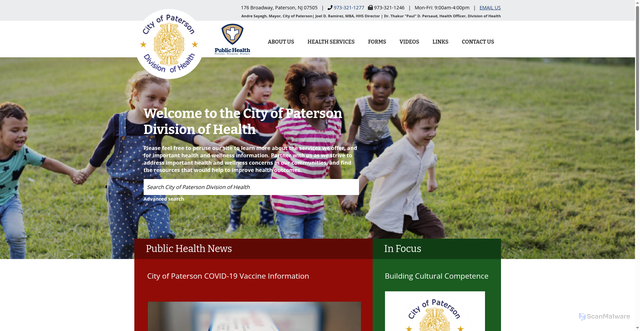 Security scan screenshot of https://www.patersonnjhealth.gov/