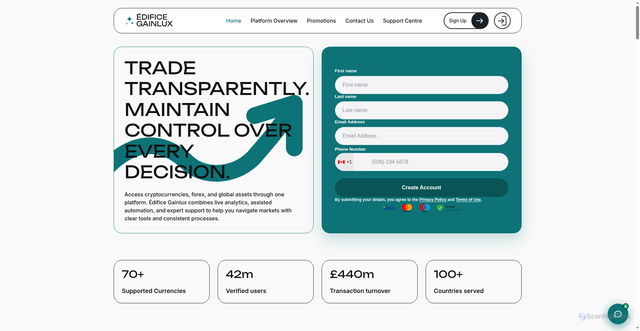Security scan screenshot of https://www.edifice-gainlux.live/