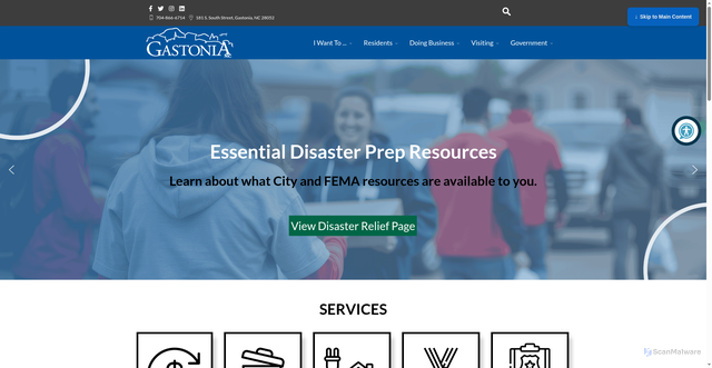 Security scan screenshot of https://gastonianc.gov/