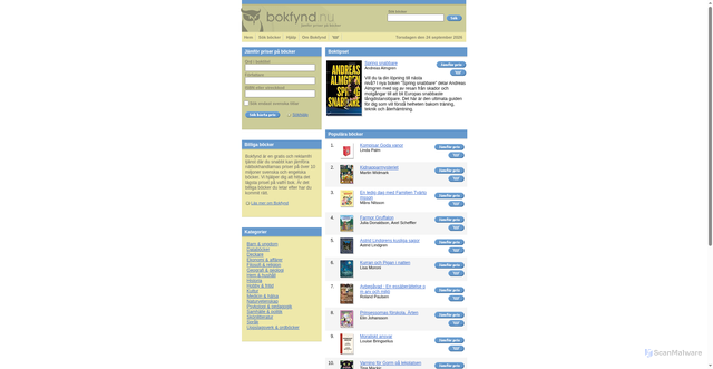 Security scan screenshot of https://bokfynd.nu