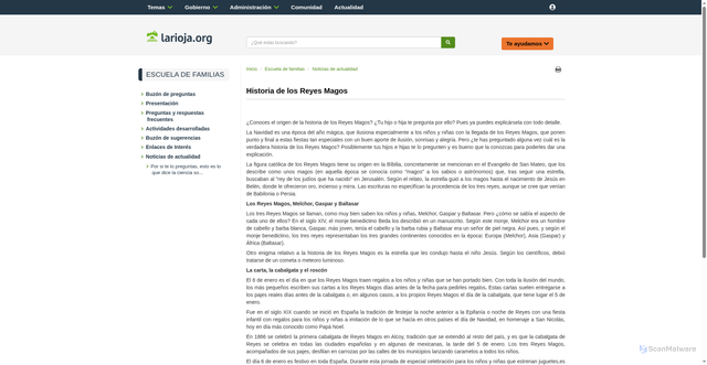 Security scan screenshot of https://www.larioja.org/escueladefamilias/es/noticias-actualidad/historia-reyes-magos